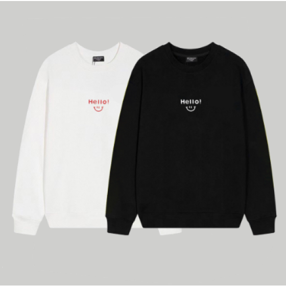 Balenciaga smiley hello letter print crewneck sweatshirt